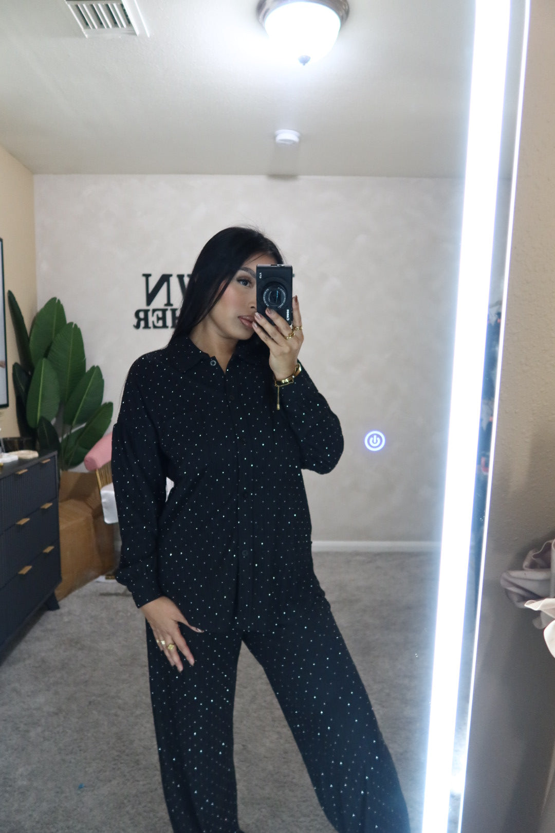 BLACK RHINESTONE SET