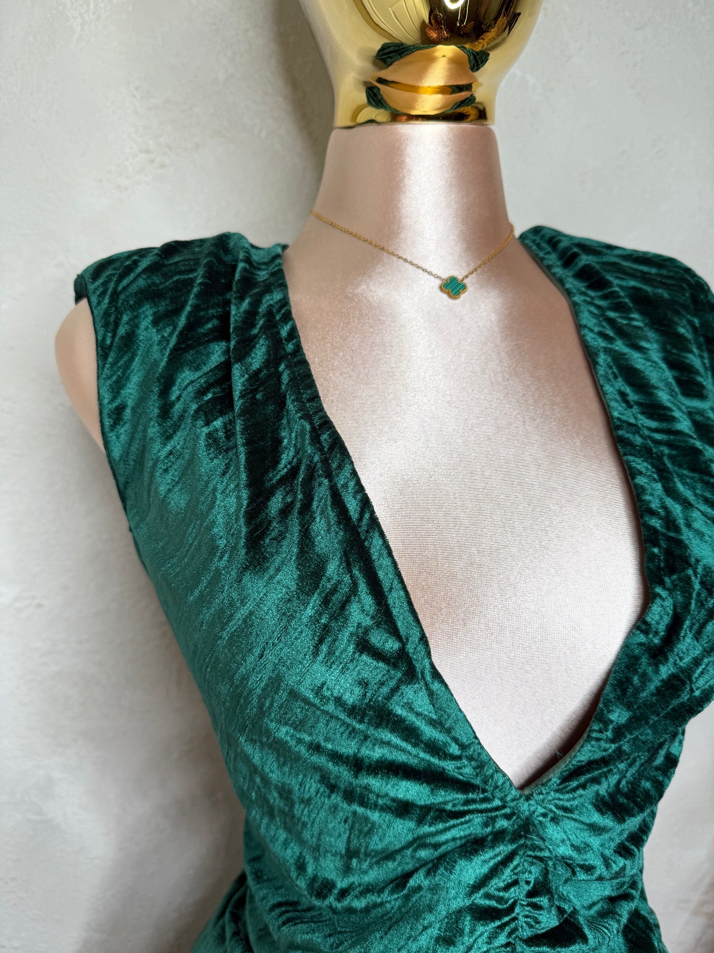 Luxe Velvet Dress (Emerald )