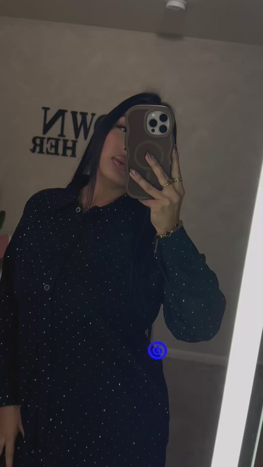 BLACK RHINESTONE SET